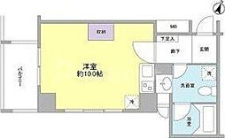 カリンレジデンス ワンルームの間取図画像
