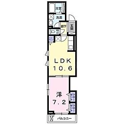 リーフフォレスト 1DKの間取図画像
