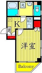 プランドール赤羽 1Kの間取図画像