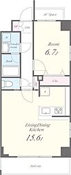 パトリス小豆沢 1LDKの間取図画像