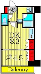 セジョリ大山 1DKの間取図画像