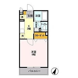 グランドゥール西巣鴨 1Kの間取図画像
