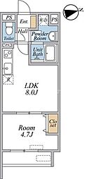 リブリ・志村三丁目 1LDKの間取図画像