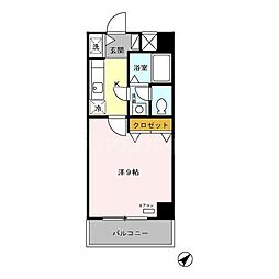 ヒルトップナリマス 1Kの間取図画像