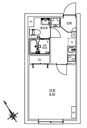 フラシア東武練馬 1Kの間取図画像