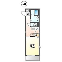 ジグオー・パークウエスト 1Kの間取図画像