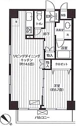 ハイキャスト大山 1LDKの間取図画像