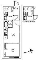 CITY WALK 志村三丁目 1DKの間取図画像