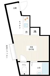サンガーデン駒込 ワンルームの間取図画像