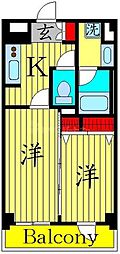 グリーンフィールド小竹向原 2Kの間取図画像