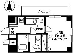 シェーンハイト1 1Kの間取図画像