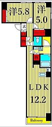 リベルジェ尾久駅前 2LDKの間取図画像