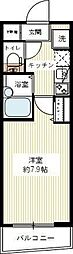AZESTITABASHI 1Kの間取図画像