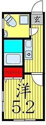 ハイグローブ東十条 1Kの間取図画像