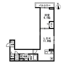 セレスティア豊玉南 1LDKの間取図画像