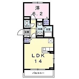 プラシード 1LDKの間取図画像