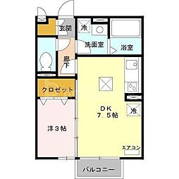 コーポボナール 1DKの間取図画像