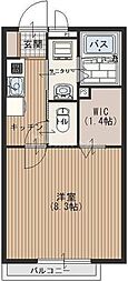 カーサソシエゴ 1Kの間取図画像