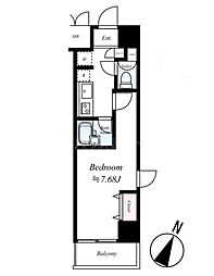 セリュークス板橋本町 1Kの間取図画像