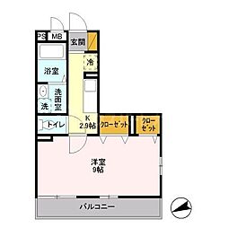 番匠ビル参番館 1Kの間取図画像