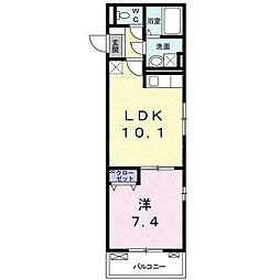 高祖 1LDKの間取図画像