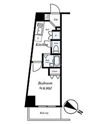 SIN-City本蓮沼BELLGRADE 1Kの間取図画像