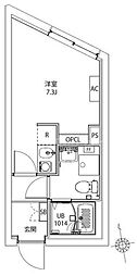 板橋区坂下3丁目マンション ワンルームの間取図画像