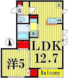 メゾンプルミエール 1LDKの間取図画像