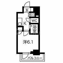 スパシエアルテシモベッタ 1Kの間取図画像