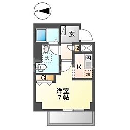 ラミアカーサティアラ 1Kの間取図画像
