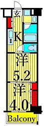 デュオステージ田端 2Kの間取図画像