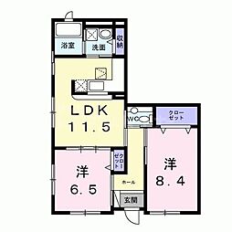 プリムローズ 2LDKの間取図画像