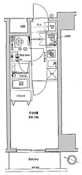 PREMIUMCUBE東十条Aria 1Kの間取図画像