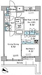 パークアクシス東十条 1SLDKの間取図画像