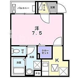 コンフォート 1Kの間取図画像