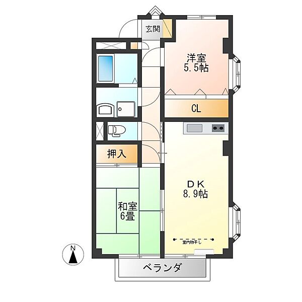 シティパルスギモトII 301｜栃木県宇都宮市今泉新町(賃貸マンション2DK・3階・50.20㎡)の写真 その2