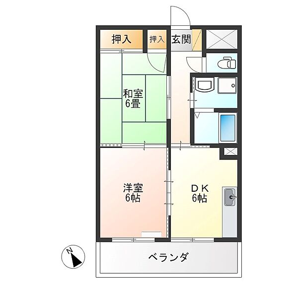 クラシティ御幸 706｜栃木県宇都宮市御幸ケ原町(賃貸マンション2DK・7階・43.74㎡)の写真 その2