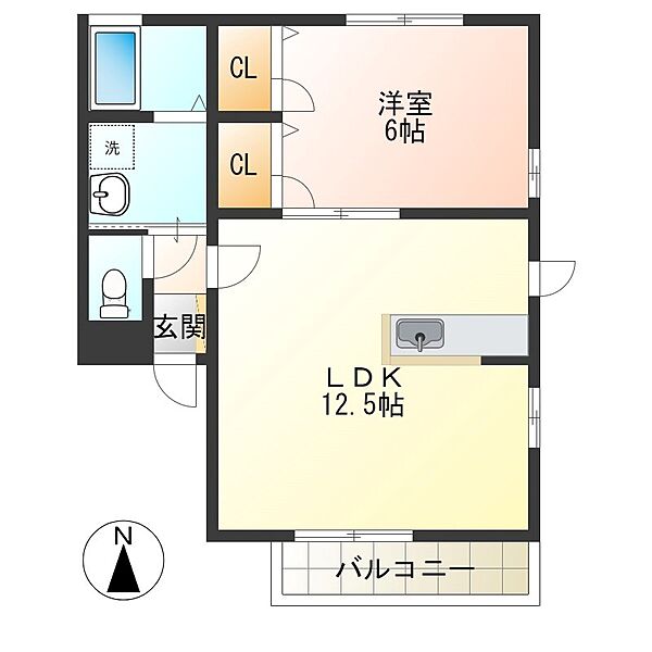 ラ・プランドール　A 101｜栃木県宇都宮市西川田町(賃貸アパート1LDK・1階・43.26㎡)の写真 その2