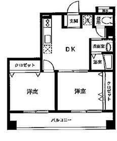 エルスタンザ渡辺通 ｜福岡県福岡市中央区高砂1丁目(賃貸マンション2DK・2階・41.85㎡)の写真 その2