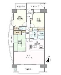 レインボー第2尾張瀬戸 3LDKの間取図画像