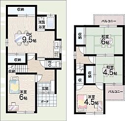 枚方市北楠葉町　中古一戸建て 4DKの間取り