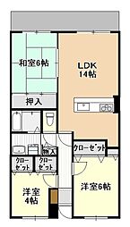 グリーンパレス 1階3LDKの間取り
