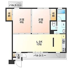 ミュール・エ・トワK1 2LDKの間取図画像