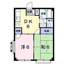 エルディムカメリア 2DKの間取図画像