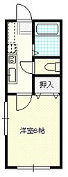 サンライズ東松山 1Kの間取図画像