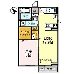 サクラソラA 1LDKの間取図画像