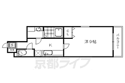 グランレブリー御所西 1Kの間取図画像