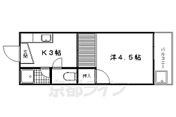 サニーコーポ岡崎 1Kの間取図画像