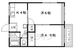 松井マンション 2Kの間取図画像