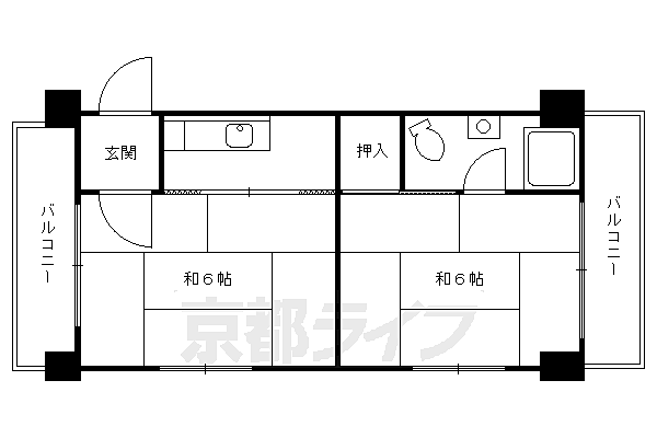 小堀マンション（久保町） 201｜京都府京都市伏見区竹田久保町(賃貸マンション2K・2階・29.72㎡)の写真 その2